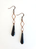 Mona Lisa Earrings in Jet + Copper
