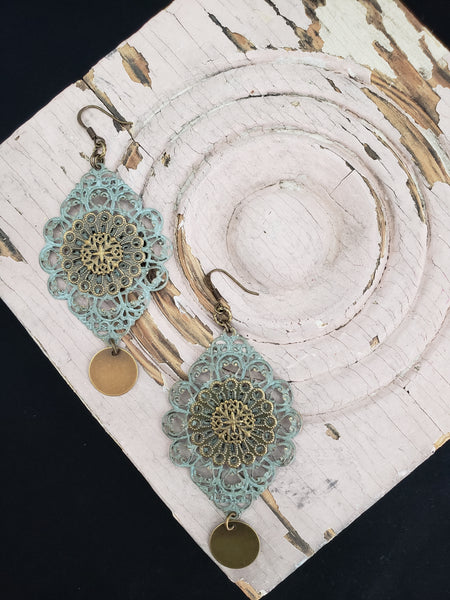 Tibetan Lace in Duck Egg + Brass