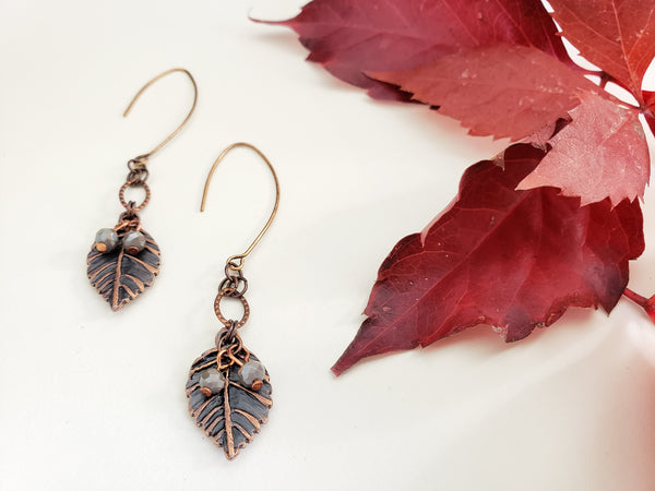 New Beginnings Earrings in Copper + London Fog