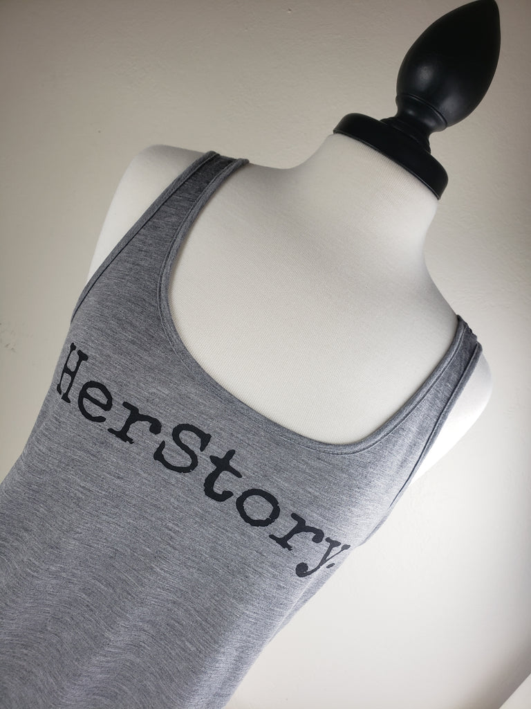 HerStory. Tank in Grey + Black