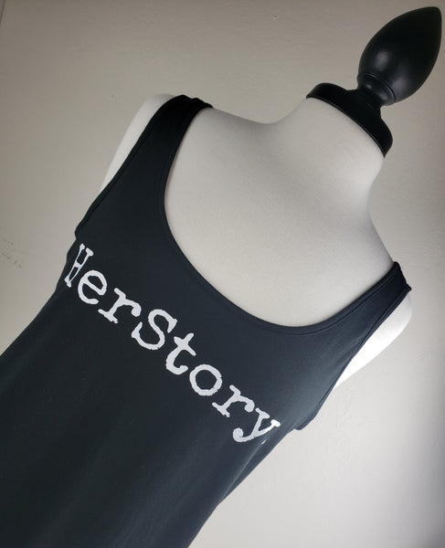 HerStory Branded Tank in Black + White