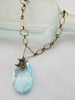 A Little Birdie Told Me So Crystal Necklace in Seascape & Brass