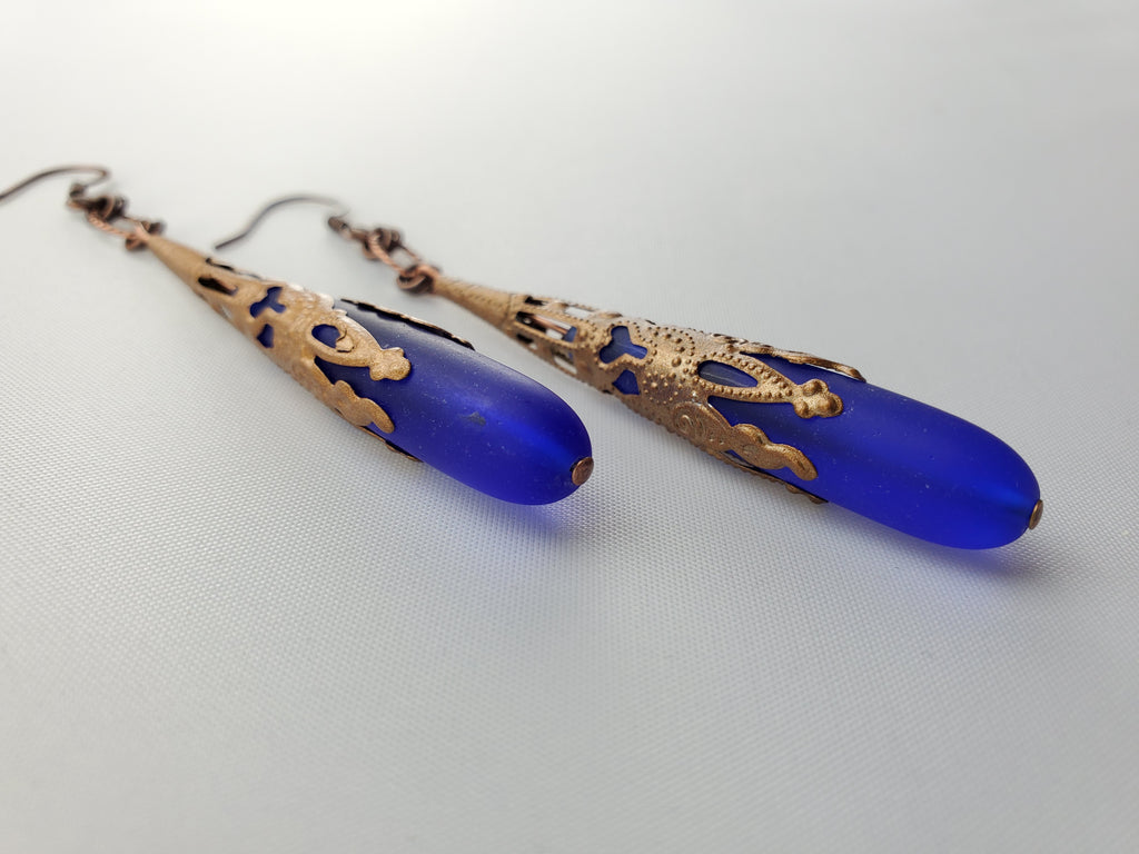 Antwerp Earrings in Royalty + Copper
