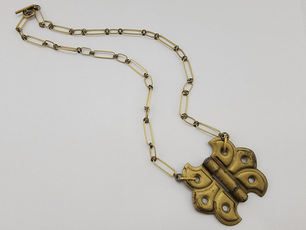 "The Social Butterfly" - Vintage Brass Hardware Necklace
