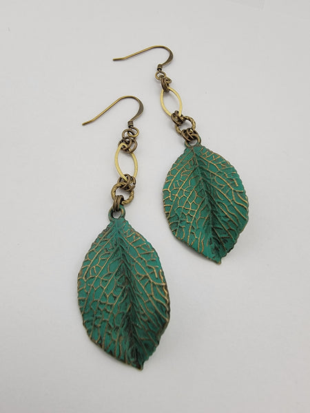 Follow the Light Leaf Earrings in Florence + Brass