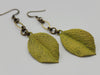 Follow the Light Leaf Earrings in English Yellow + Brass