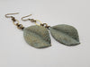 Follow the Light Leaf Earrings in Duck Egg + Brass