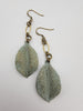 Follow the Light Leaf Earrings in Duck Egg + Brass