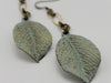 Follow the Light Leaf Earrings in Duck Egg + Brass