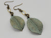 Follow the Light Leaf Earrings in Duck Egg + Brass