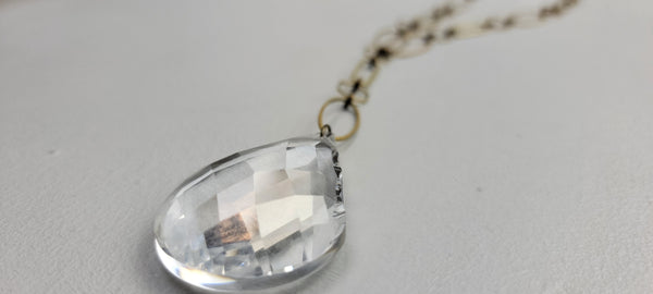 "Skies Over St. Louis" Necklace in Clarity + Brass