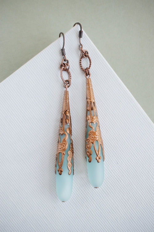 Antwerp Earrings in Tropical Waters + Copper