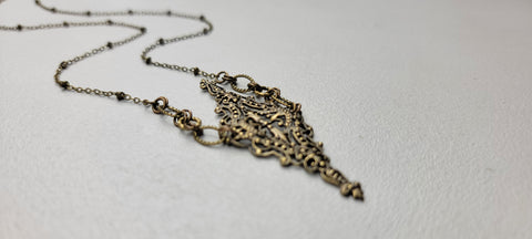 Brass, Wrought-Iron Inspired Filigree Necklace