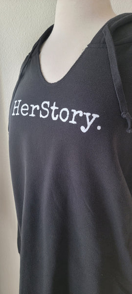 HerStory. Branded Hoodie in Black