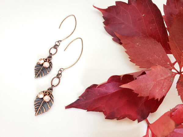 New Beginnings Earrings in Copper + Shimmering Blush