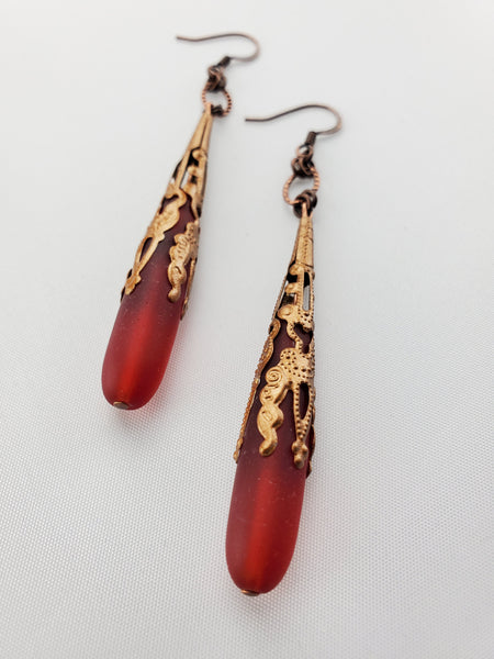 Antwerp Earrings in Crimson + Copper