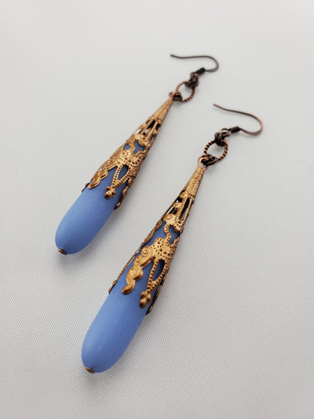 Antwerp Earrings in Periwinkle + Copper