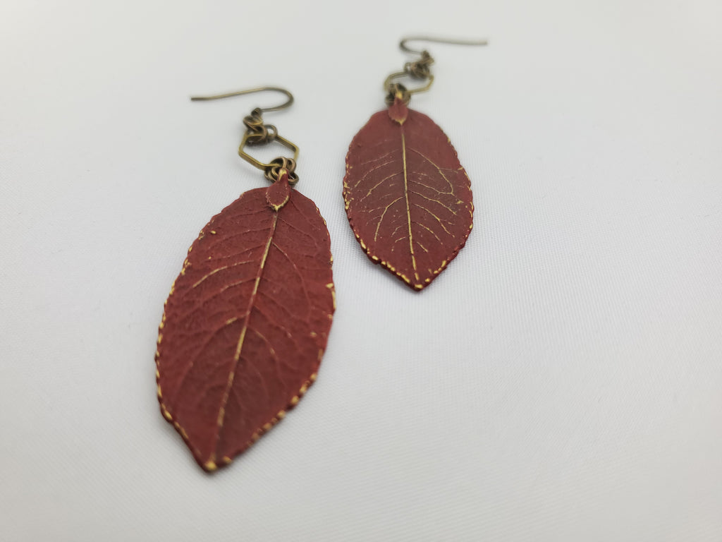 Spring Awakened Leaf Earrings in Emperor's Silk