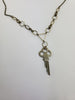 "3 Over A" - Vintage Key Necklace in Brass + Stainless Steel
