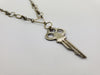 "3 Over A" - Vintage Key Necklace in Brass + Stainless Steel