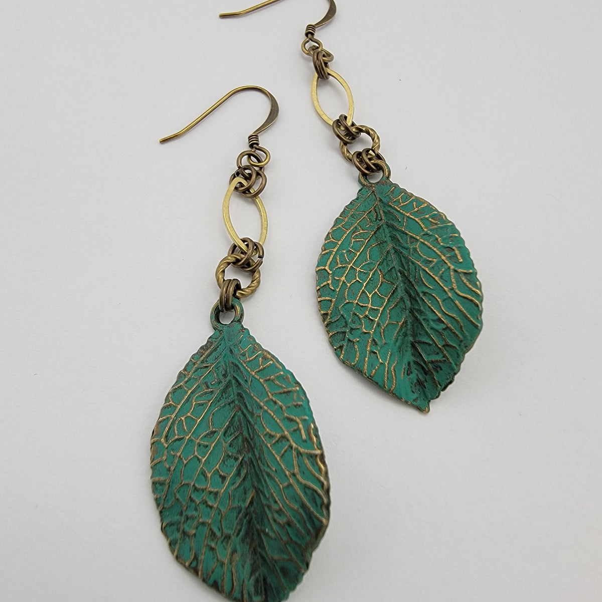 Follow the Light Leaf Earrings in Florence + Brass