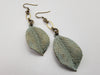 Follow the Light Leaf Earrings in Duck Egg + Brass