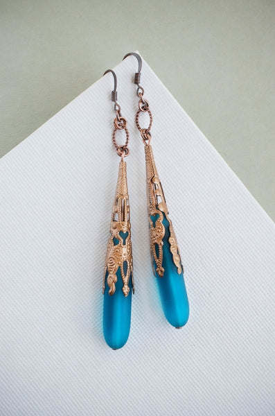 Antwerp Earrings in Azure + Copper