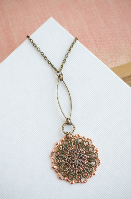 Bloom Necklace in Brass + Copper