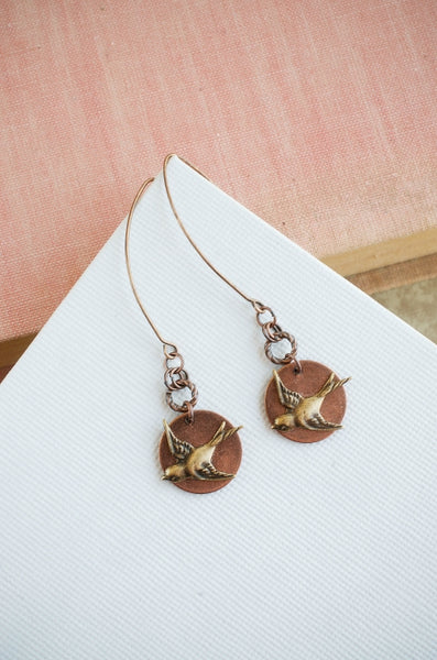 Take Flight Earrings in Copper + Brass