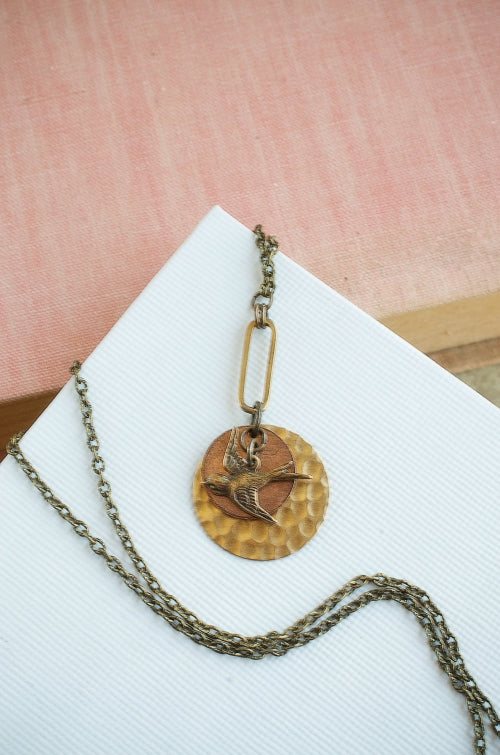 Take Flight Necklace in Brass + Copper